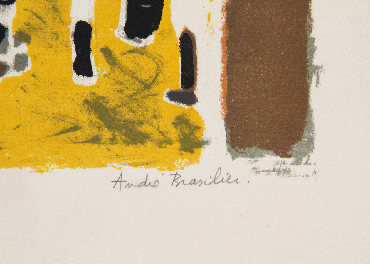 Andre Brasilier Lithograph on Paper "Cheval dans son Box"