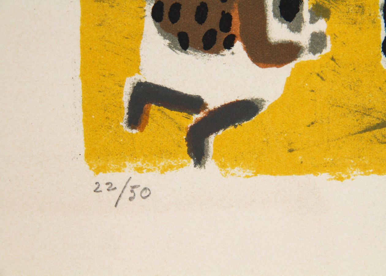 Andre Brasilier Lithograph on Paper "Cheval dans son Box"