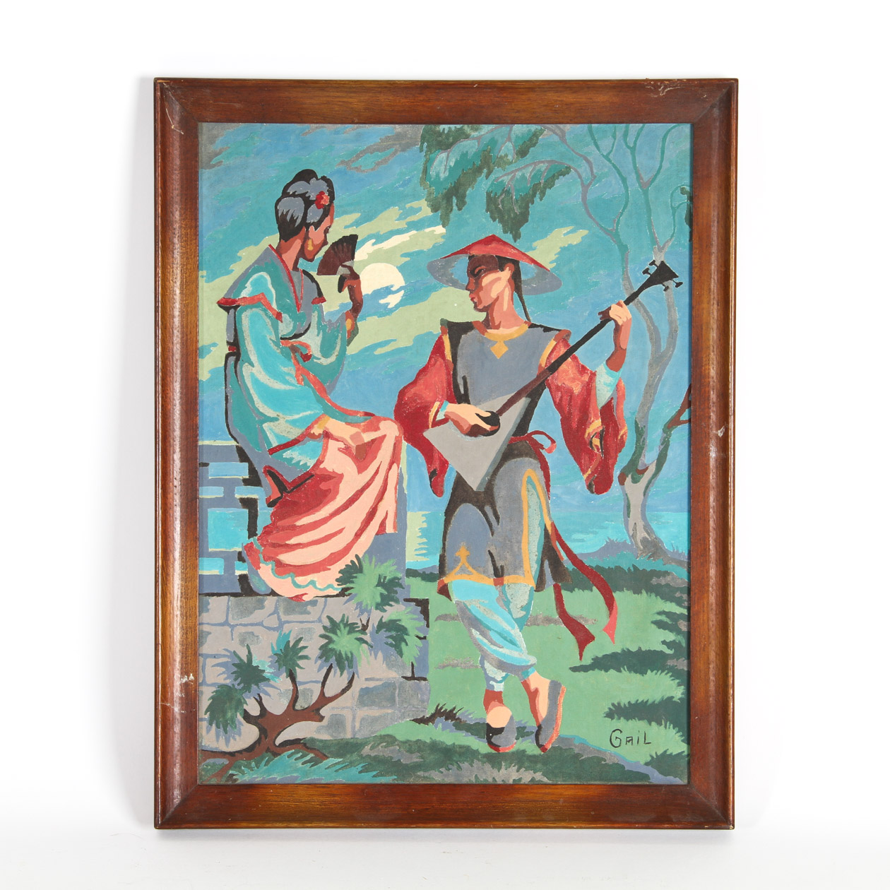 Vintage Asian Inspired Paint by Numbers Painting