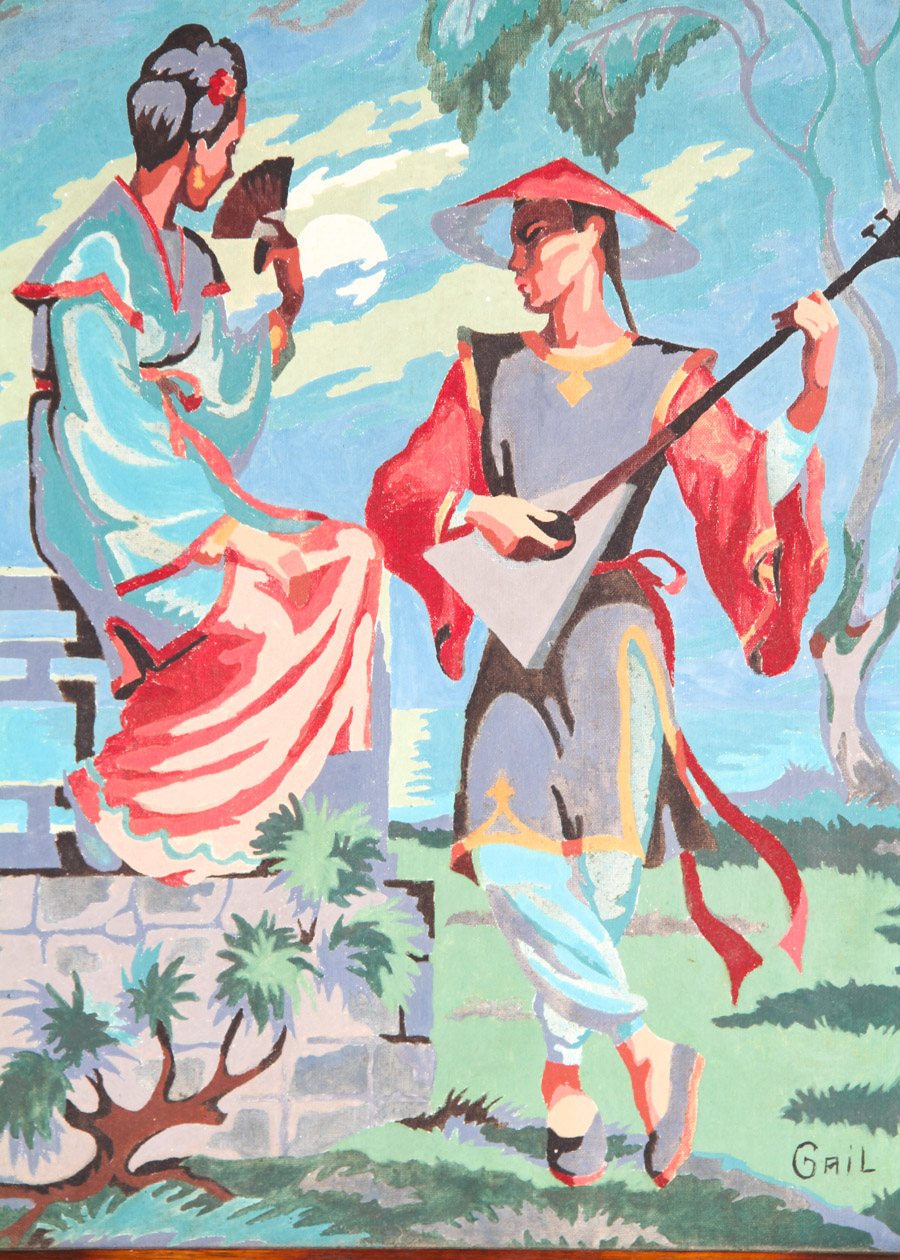 Vintage Asian Inspired Paint by Numbers Painting