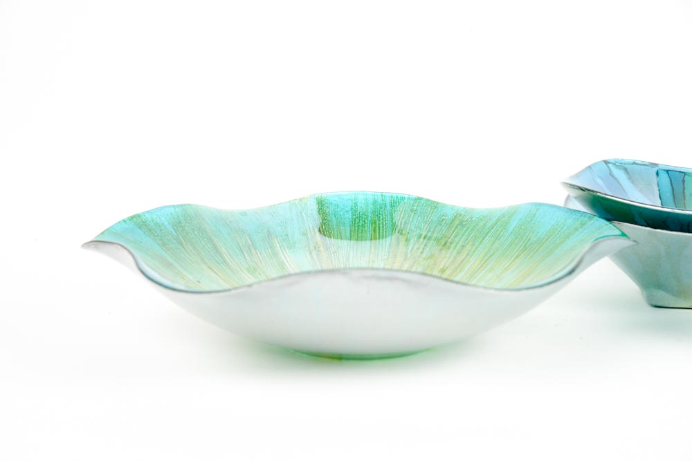 Teal and Blue Glitter Bowls