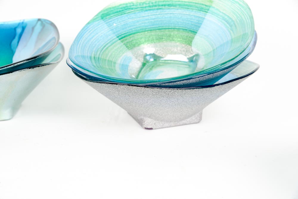 Teal and Blue Glitter Bowls