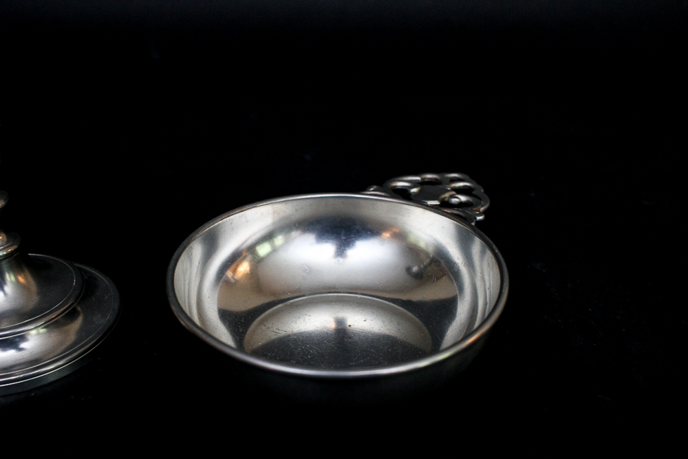 Royal Holland Pewter Porringer Bowl and Candlestick