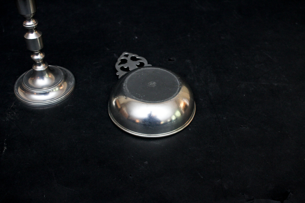 Royal Holland Pewter Porringer Bowl and Candlestick