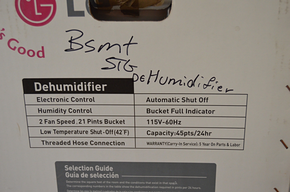 LG Dehumidifier