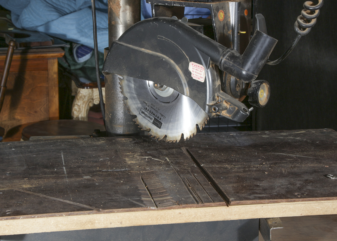 Handcrafted Work Bench and Craftsman Radial 100 Saw