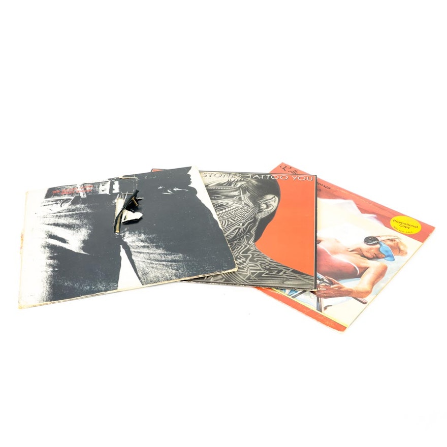 Rolling Stones LPs Including "Sticky Fingers" With Zipper Cover