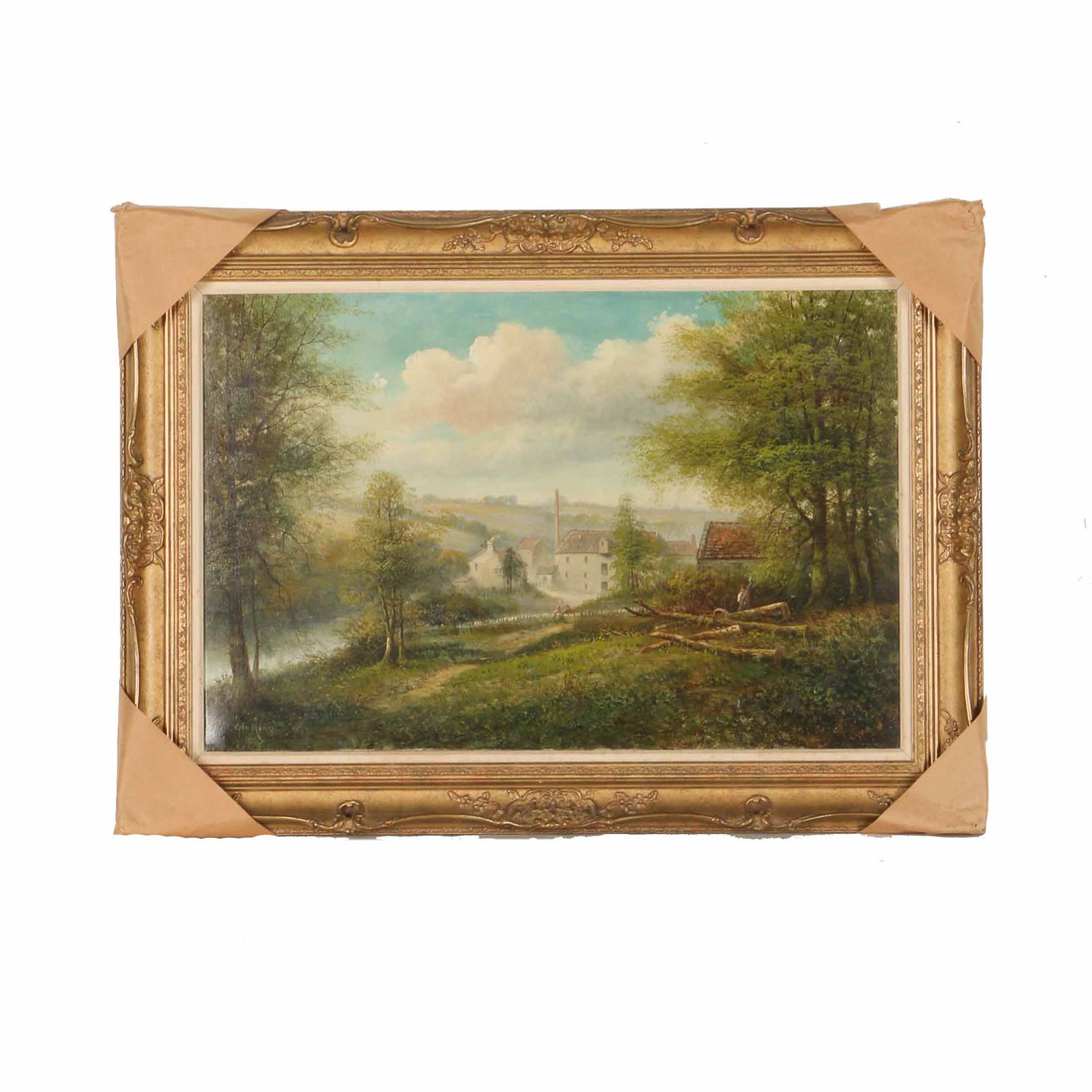 1894 George Harris Oil Painting on Canvas "The Mill"