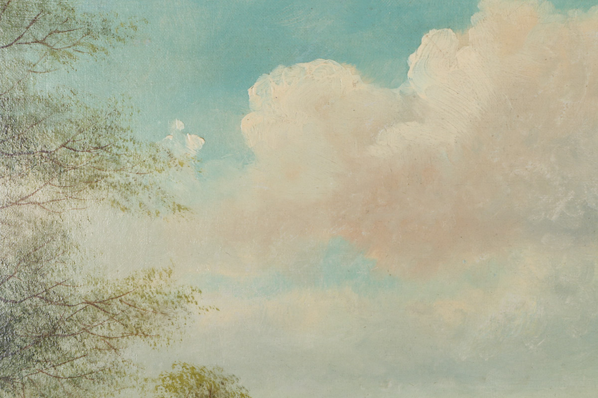 1894 George Harris Oil Painting on Canvas "The Mill"