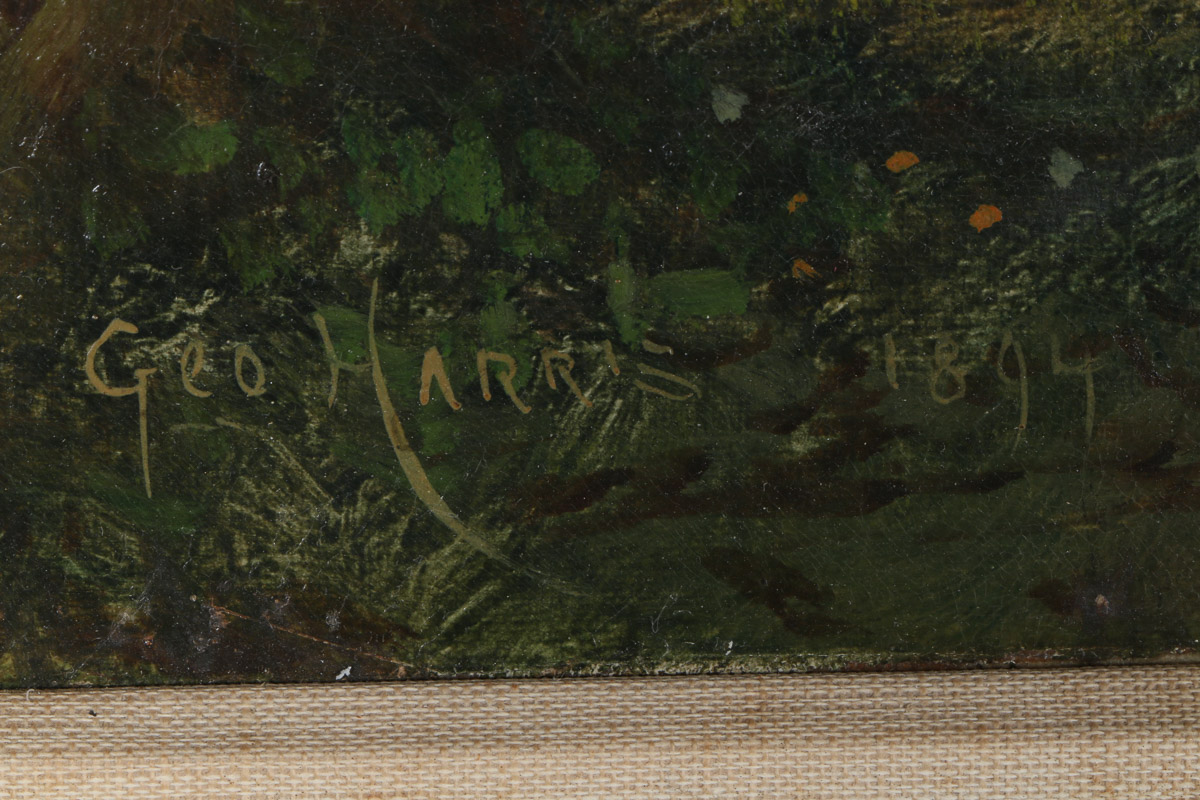 1894 George Harris Oil Painting on Canvas "The Mill"