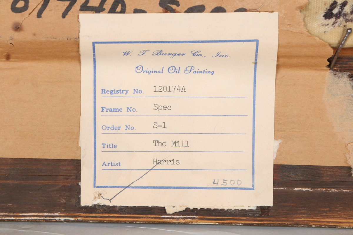 1894 George Harris Oil Painting on Canvas "The Mill"