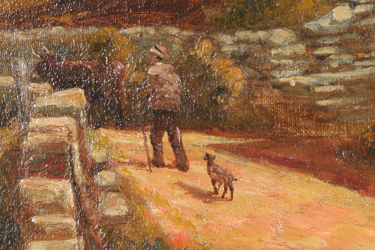 19th Century J. C. Moore Oil Painting on Canvas "Harlech Castle"