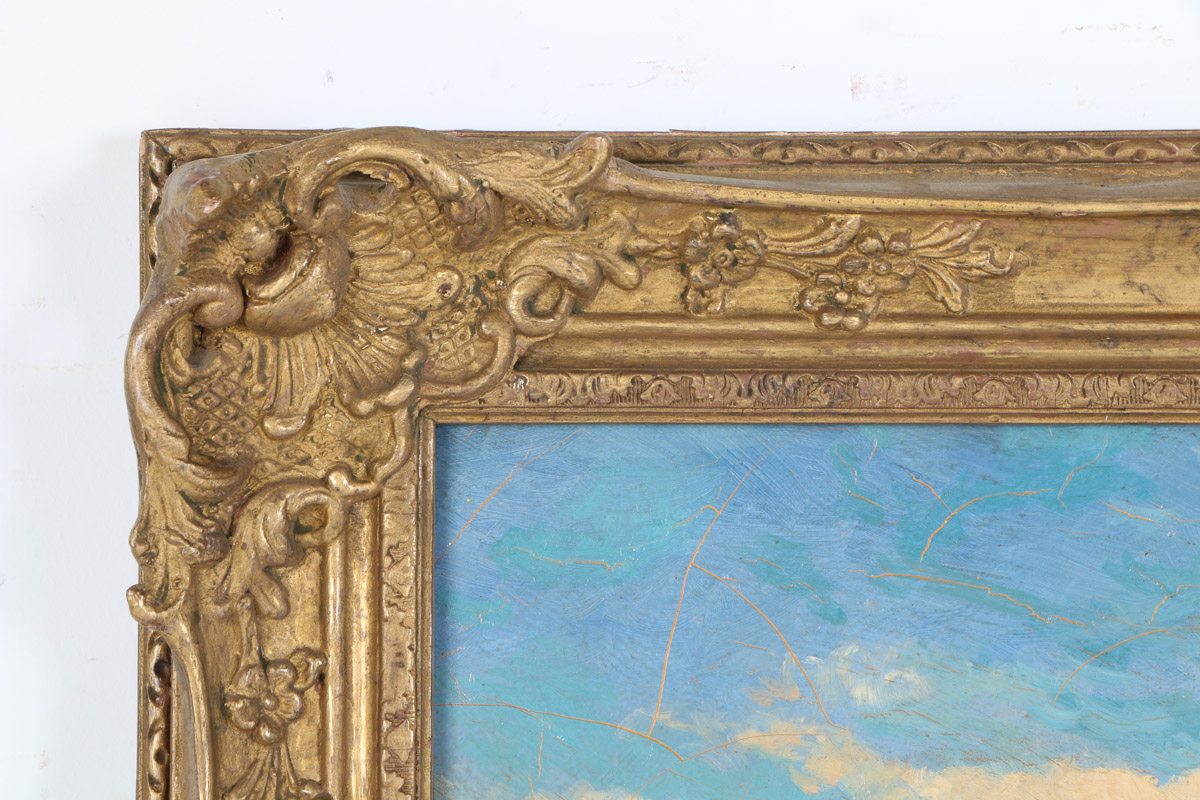 19th Century J. C. Moore Oil Painting on Canvas "Harlech Castle"