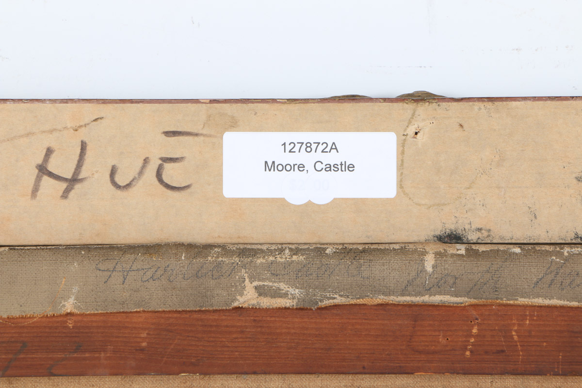 19th Century J. C. Moore Oil Painting on Canvas "Harlech Castle"