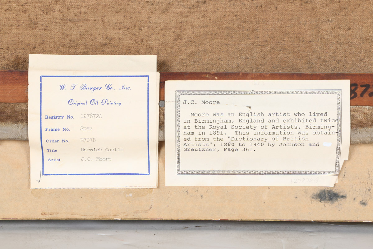 19th Century J. C. Moore Oil Painting on Canvas "Harlech Castle"