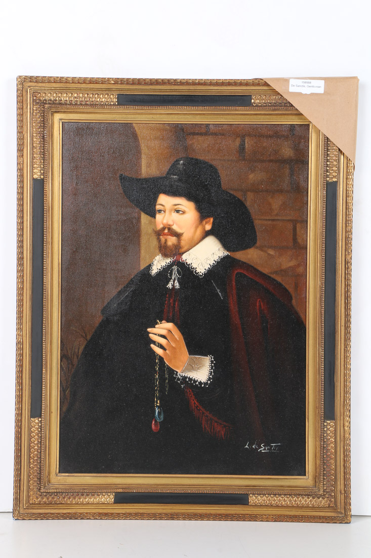 Luca De Sanctis Oil Painting on Canvas  "Gentleman"