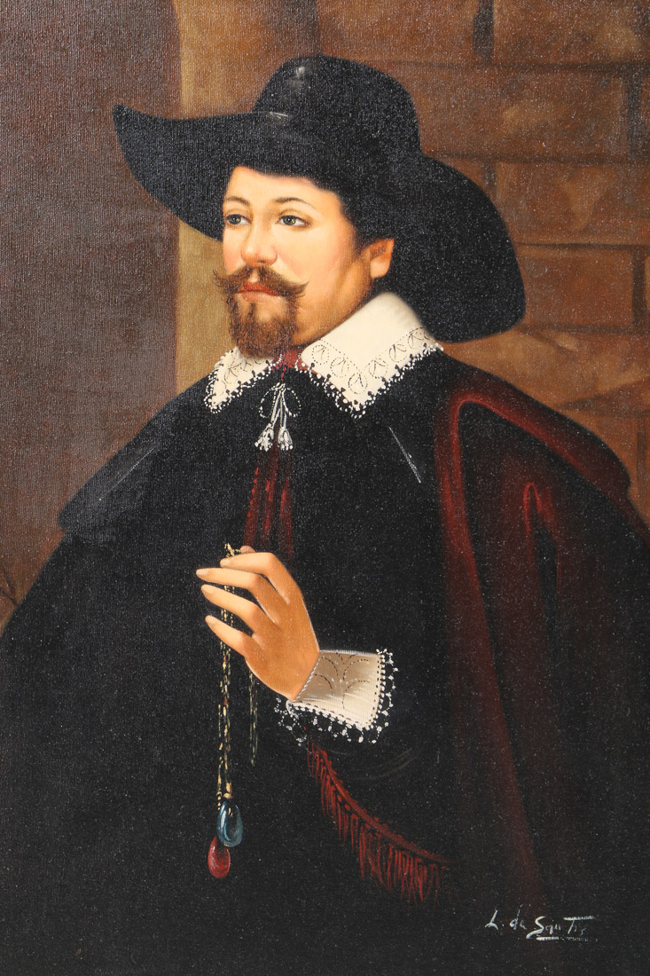 Luca De Sanctis Oil Painting on Canvas  "Gentleman"