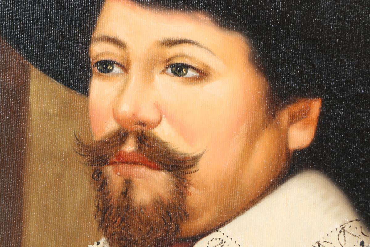 Luca De Sanctis Oil Painting on Canvas  "Gentleman"