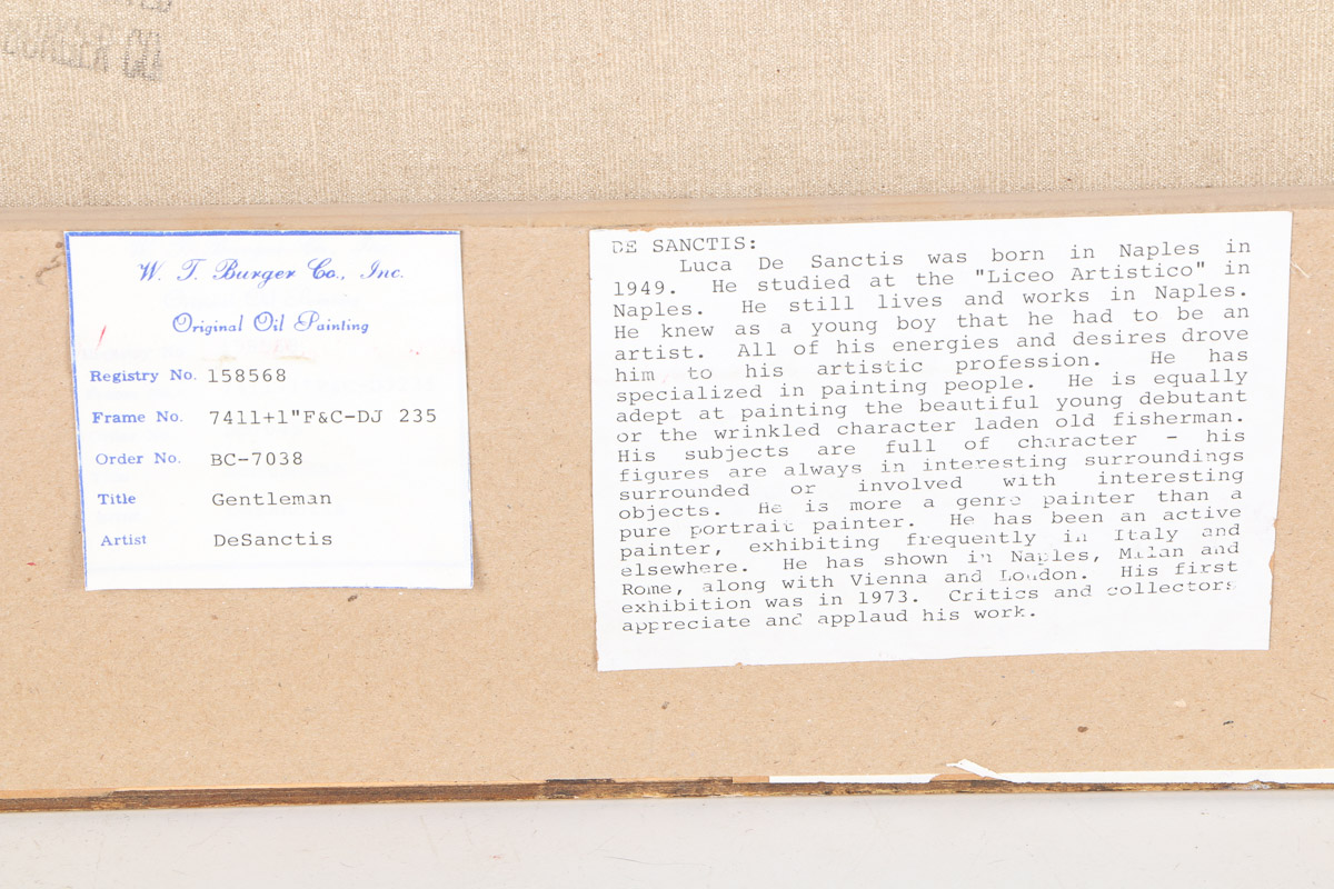 Luca De Sanctis Oil Painting on Canvas  "Gentleman"