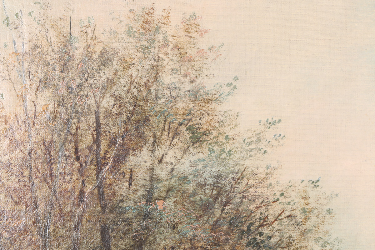 C. Martin Oil Painting on Canvas "Landscape With Bridge"