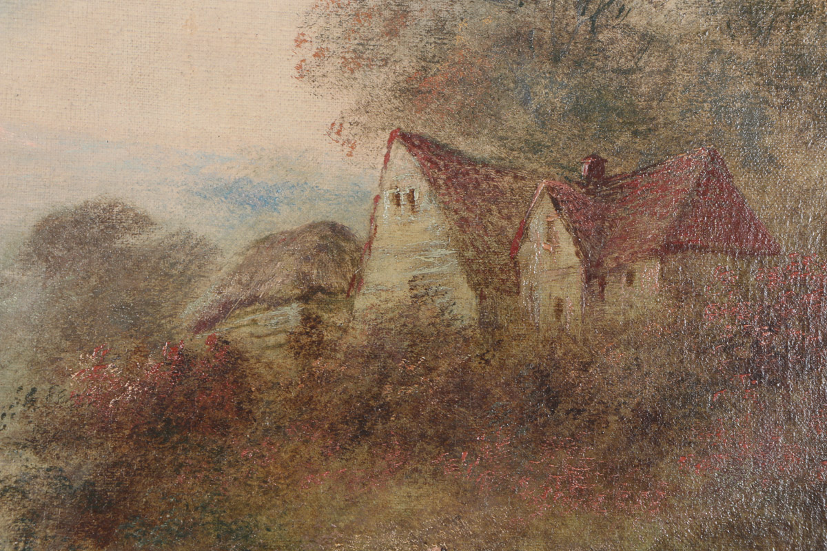 C. Martin Oil Painting on Canvas "Landscape With Bridge"