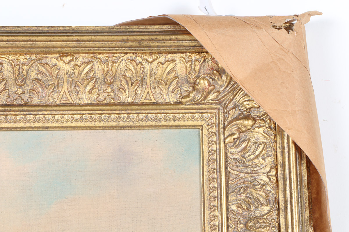 C. Martin Oil Painting on Canvas "Landscape With Bridge"