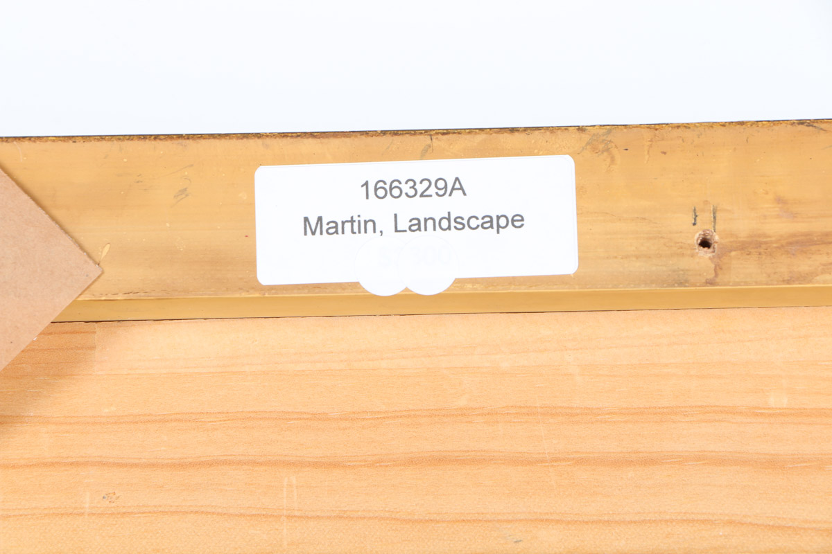 C. Martin Oil Painting on Canvas "Landscape With Bridge"