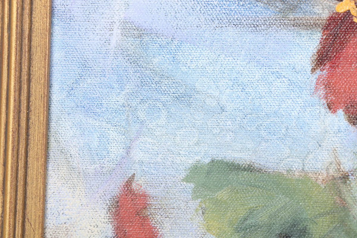 Eugenio Cohaila Oil Painting on Canvas "Flowers"