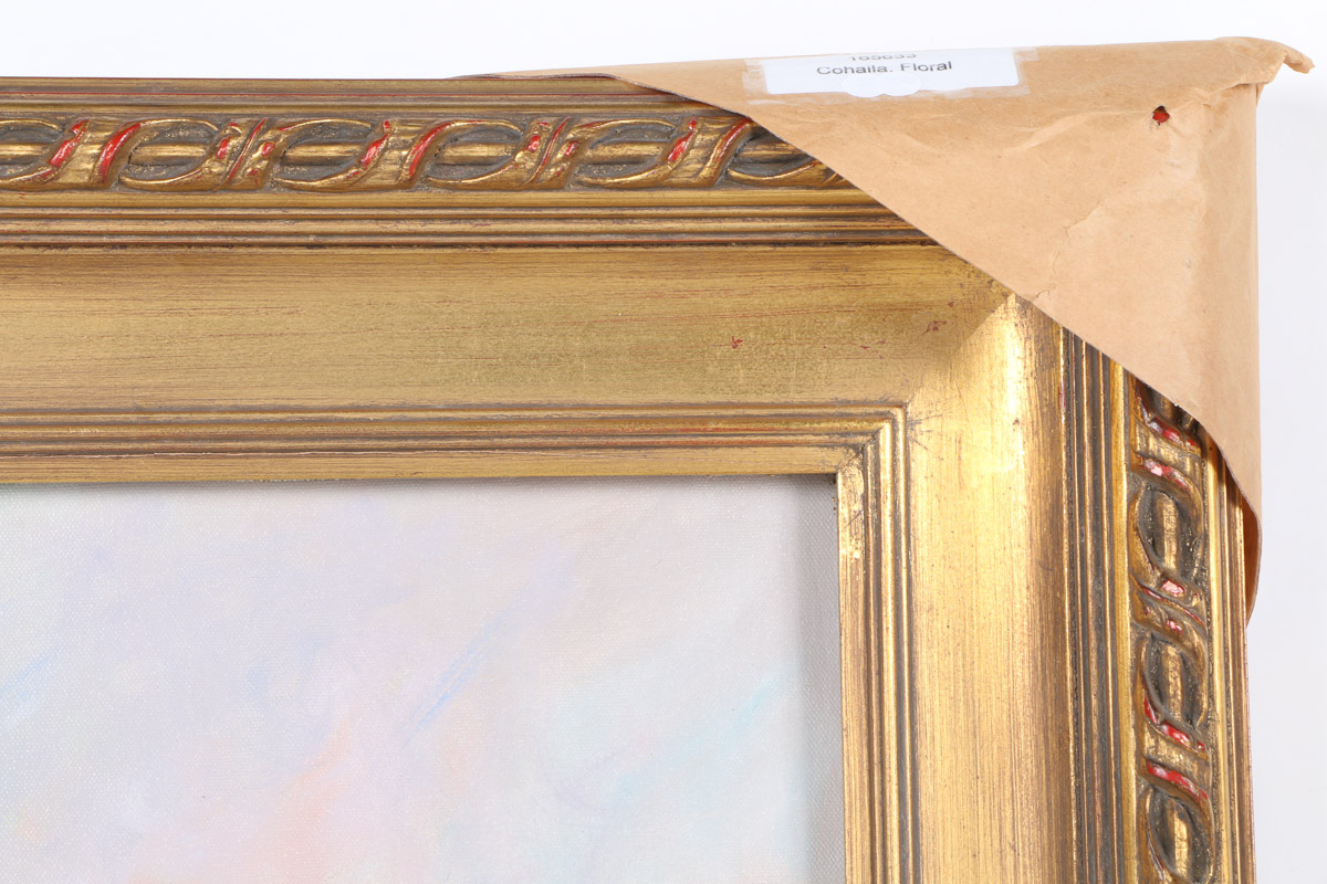 Eugenio Cohaila Oil Painting on Canvas "Flowers"