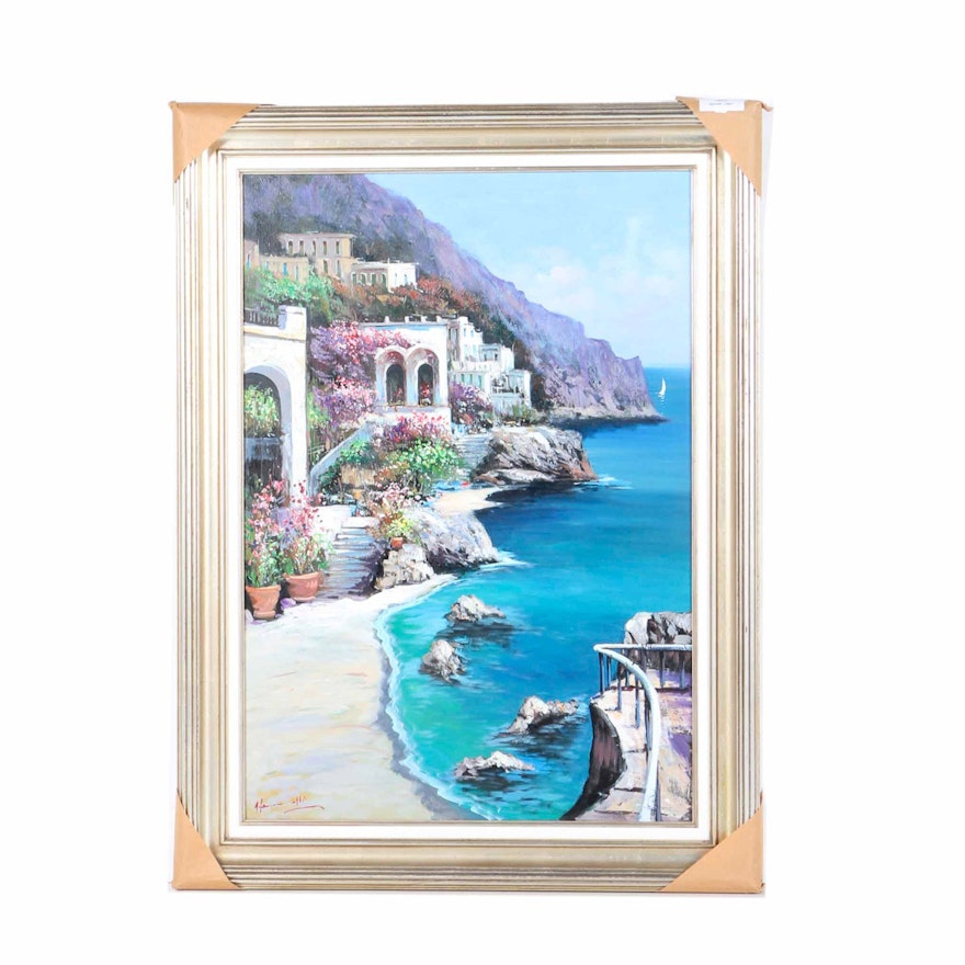 Antonio Iannicelli Oil on Canvas "Capri"