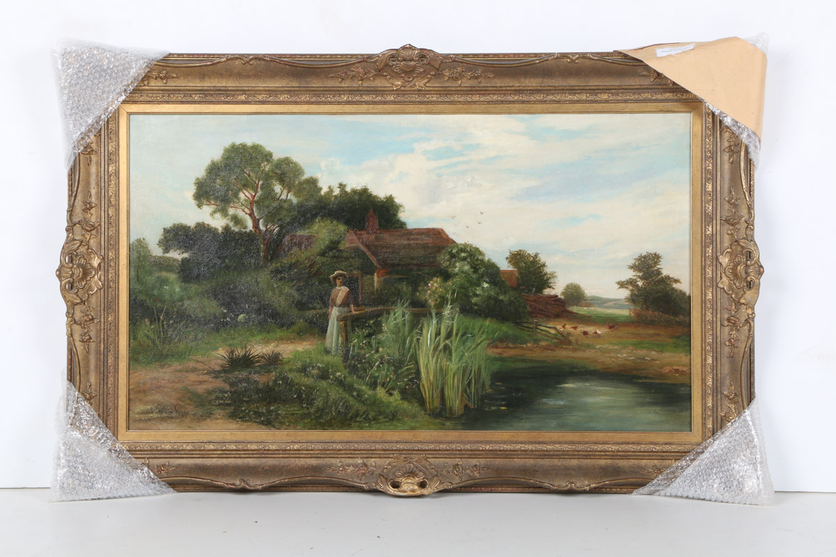 John Horace Hooper Oil Painting on Canvas "Figure in Landscape"