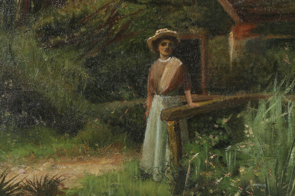 John Horace Hooper Oil Painting on Canvas "Figure in Landscape"