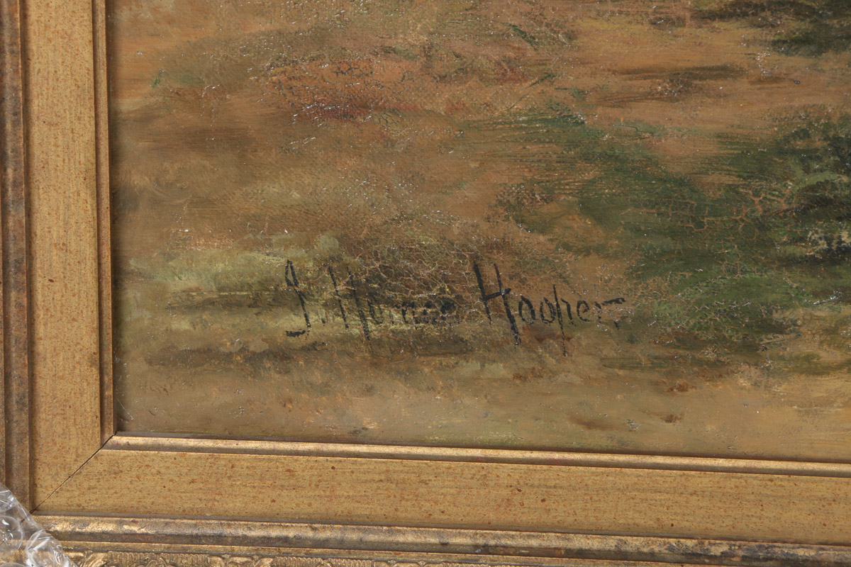 John Horace Hooper Oil Painting on Canvas "Figure in Landscape"