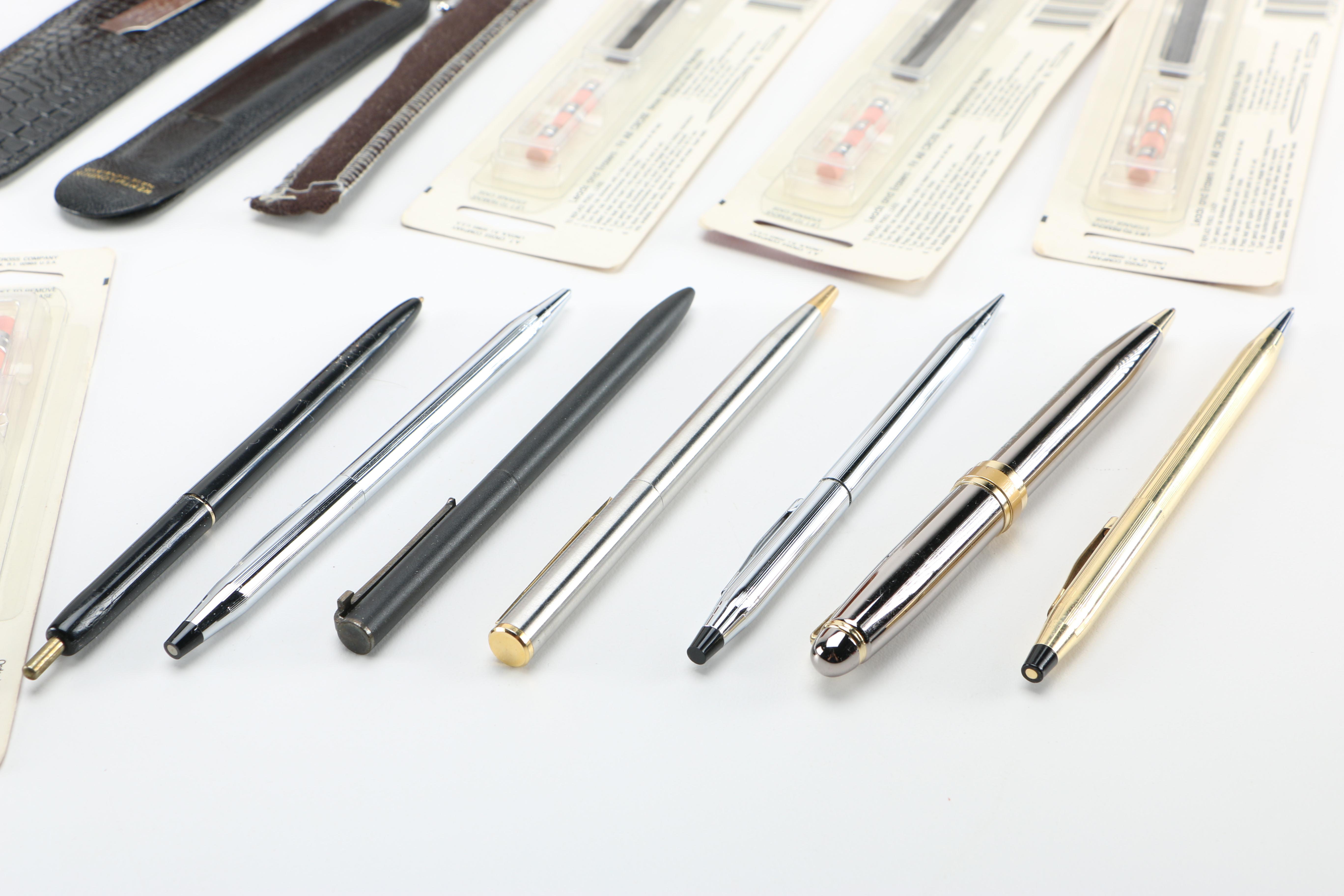 Vintage Playing Cards and Pens Including Sterling Pens