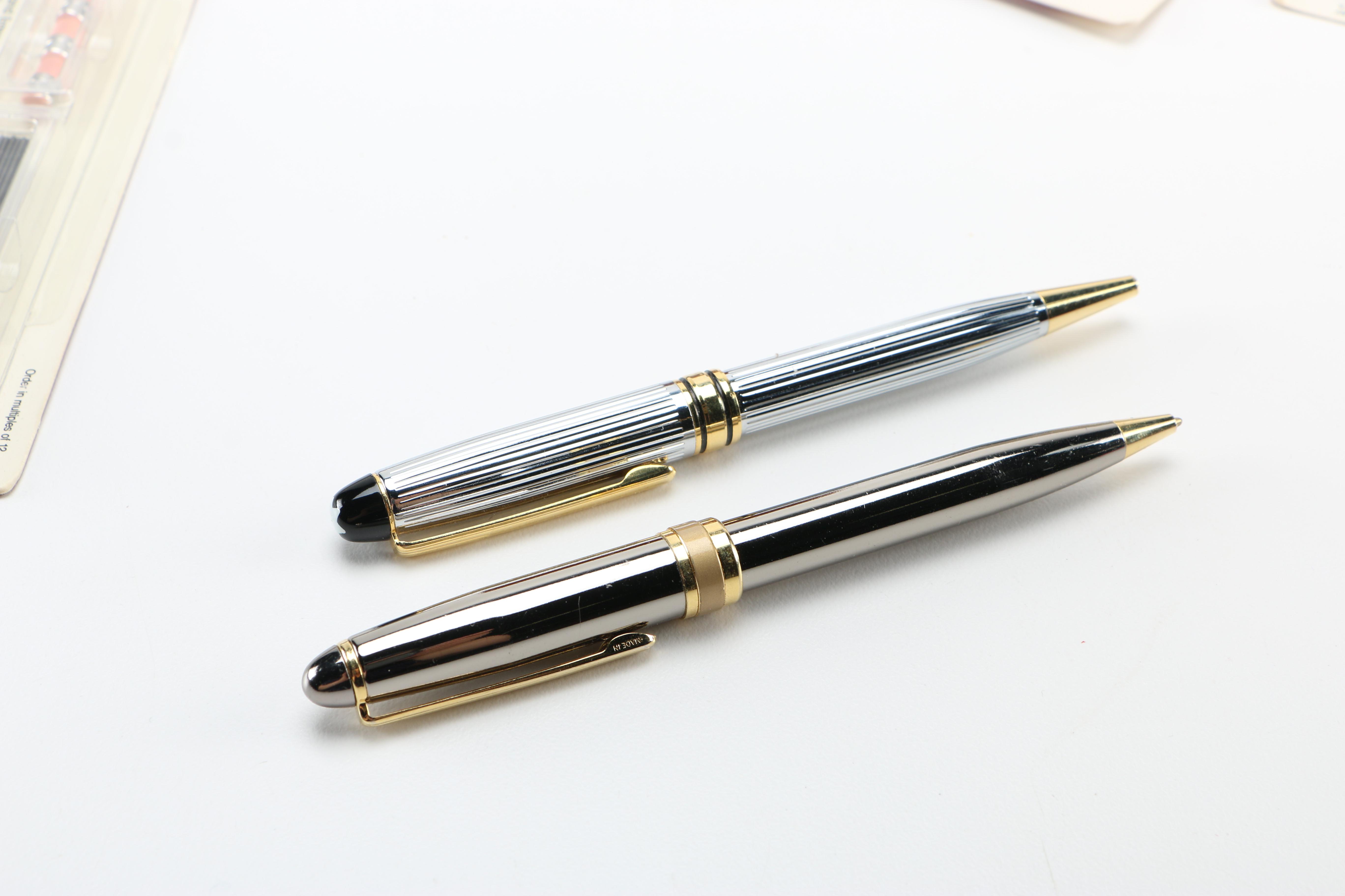 Vintage Playing Cards and Pens Including Sterling Pens