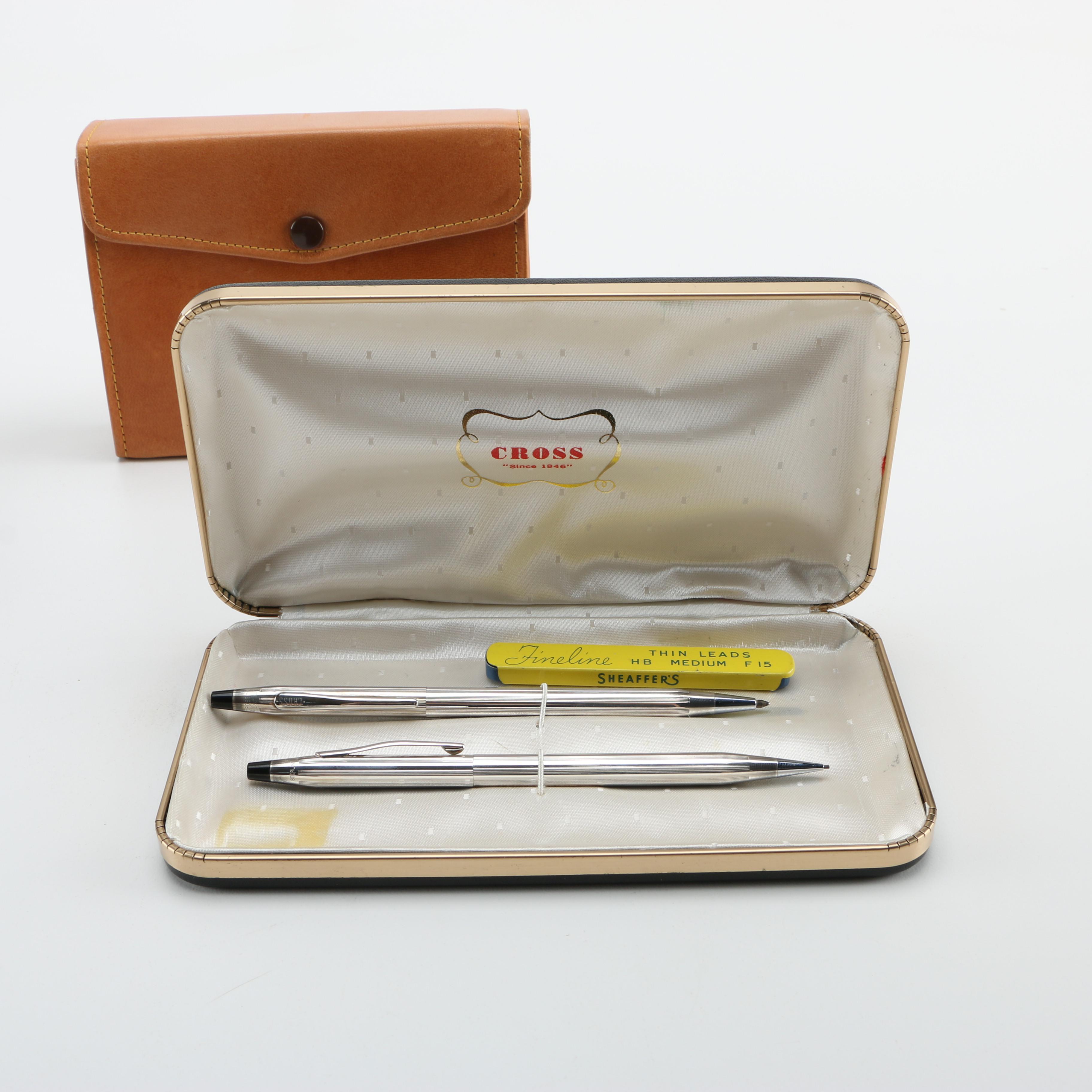 Vintage Playing Cards and Pens Including Sterling Pens