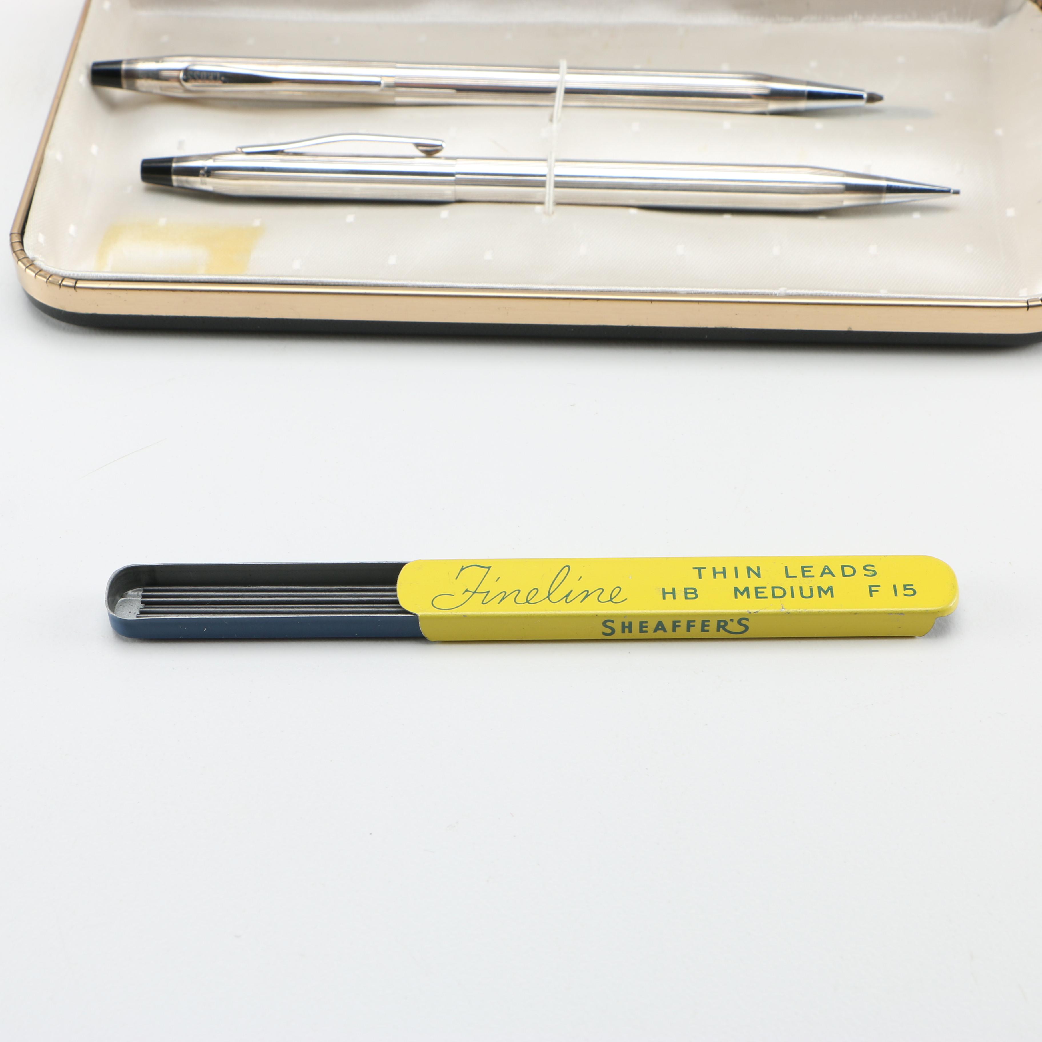 Vintage Playing Cards and Pens Including Sterling Pens