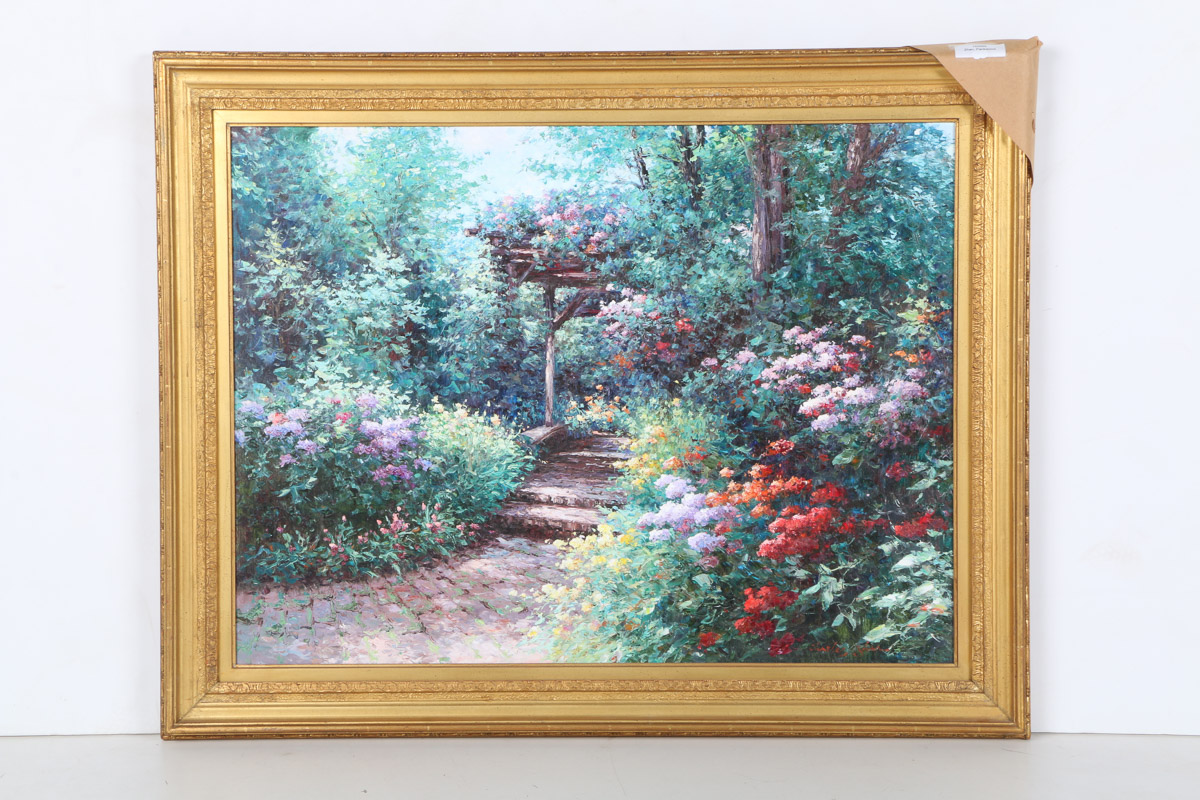 Charles Zhan Oil on Canvas "Woodland Walk"