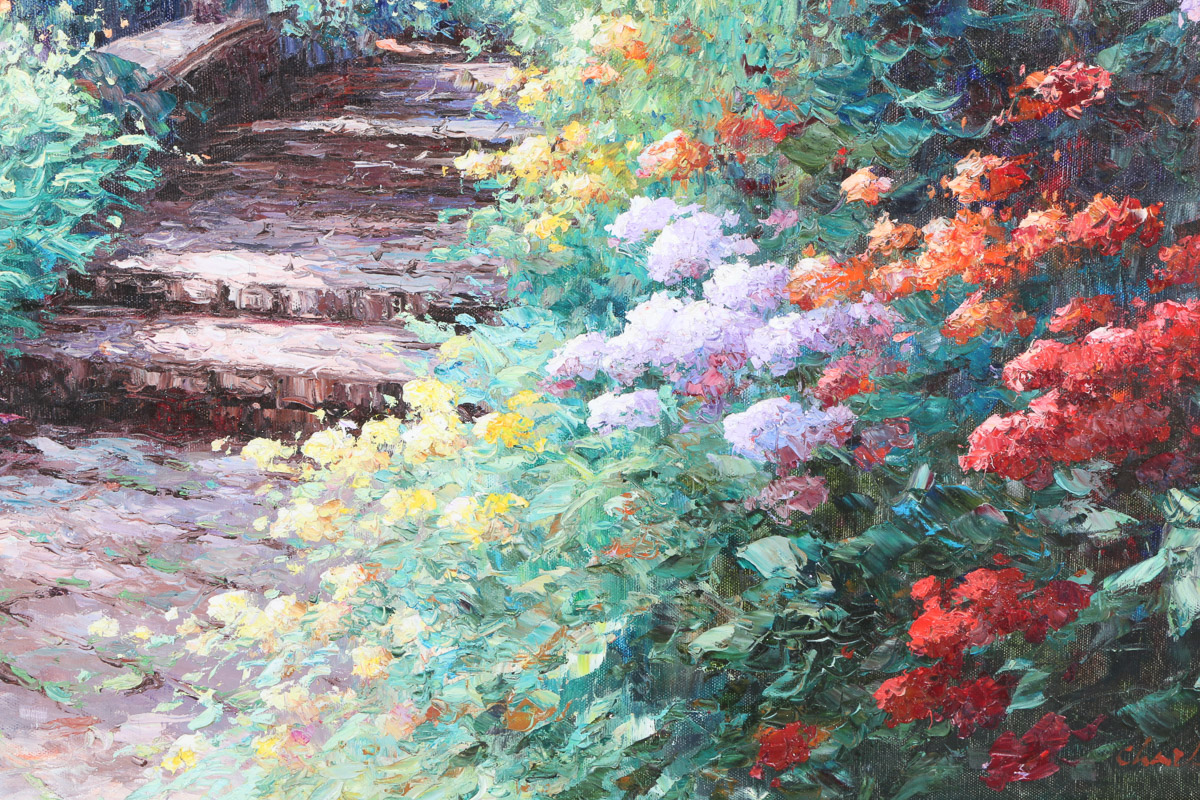 Charles Zhan Oil on Canvas "Woodland Walk"