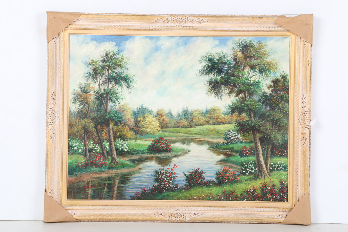 Ladislao Plasencki Oil Painting on Canvas "Garden"