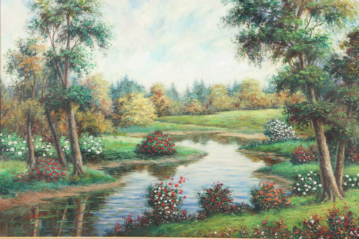 Ladislao Plasencki Oil Painting on Canvas "Garden"