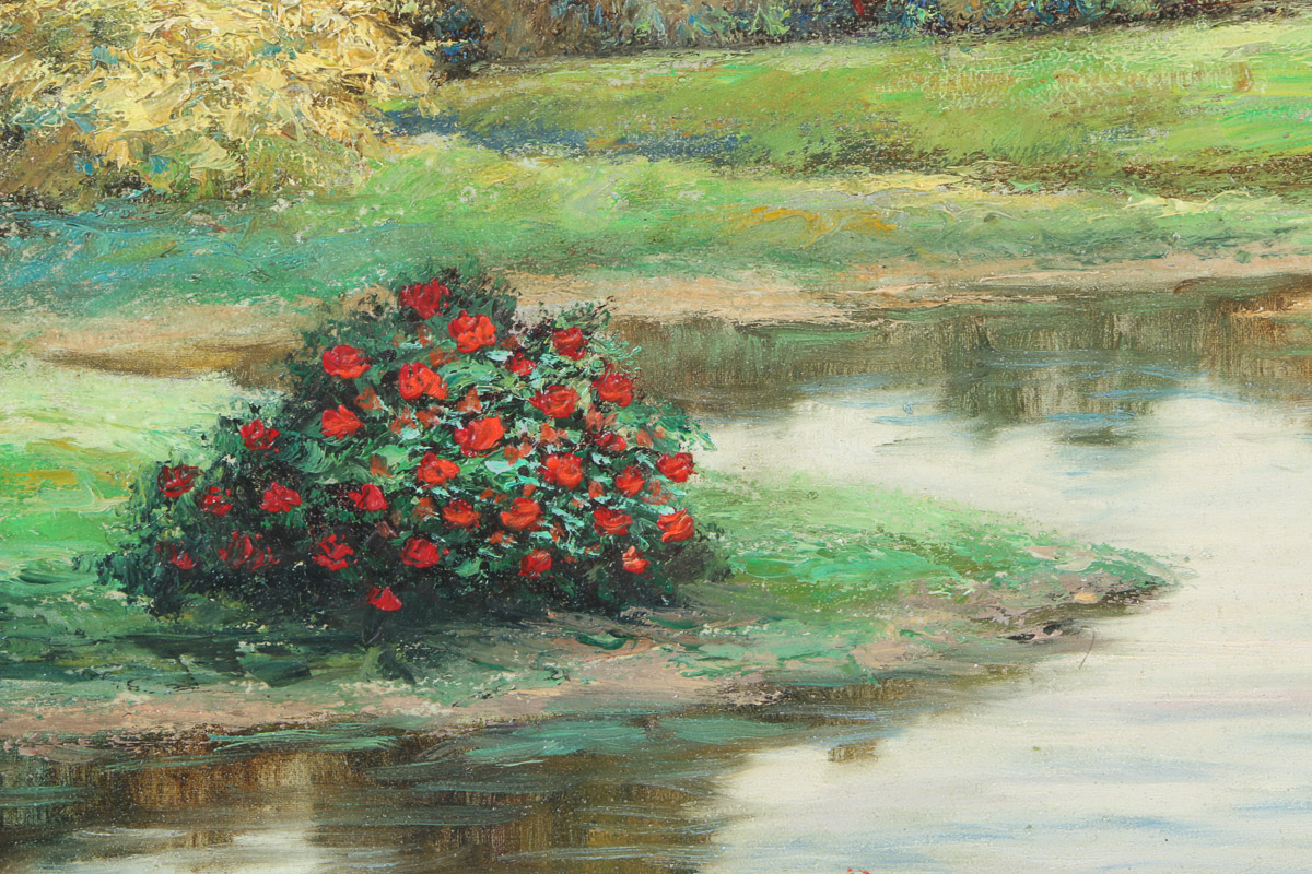 Ladislao Plasencki Oil Painting on Canvas "Garden"