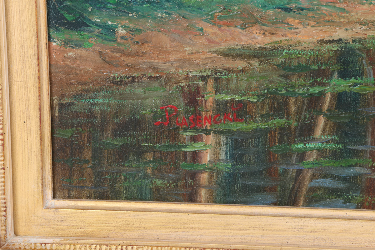 Ladislao Plasencki Oil Painting on Canvas "Garden"