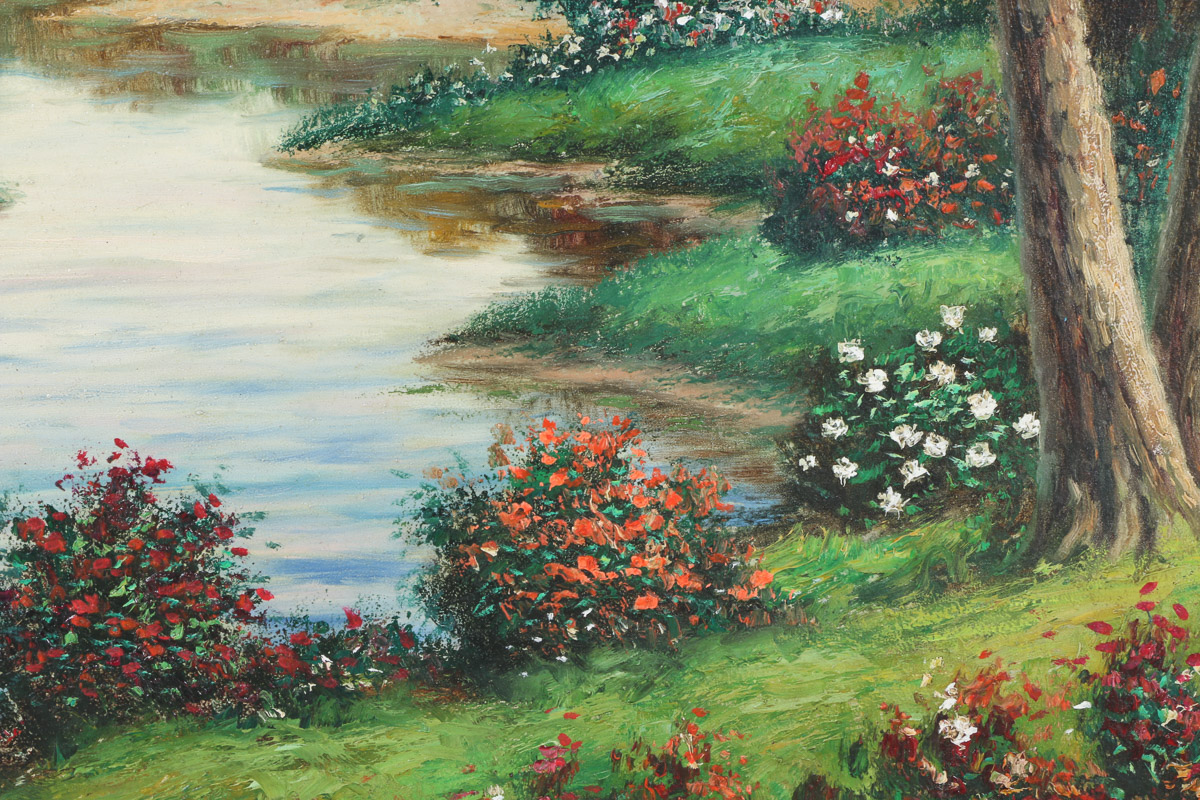 Ladislao Plasencki Oil Painting on Canvas "Garden"