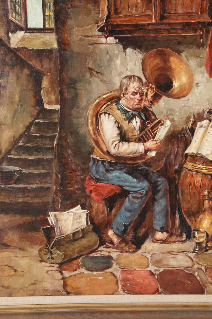 Cornett Oil on Canvas "Tuba Player"