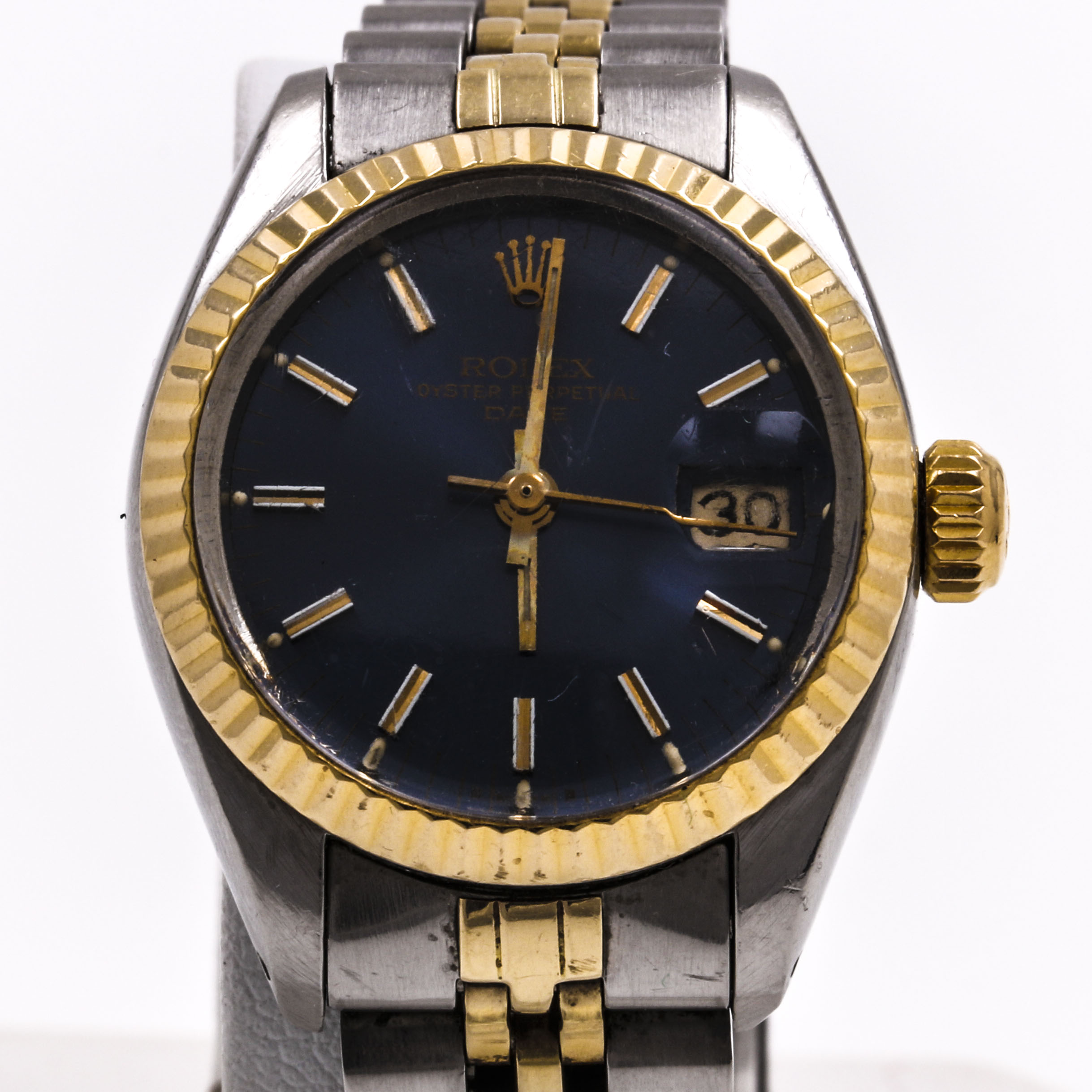 Vintage Rolex Oyster Perpetual Date 14K Yellow Gold and Stainless Steel Watch