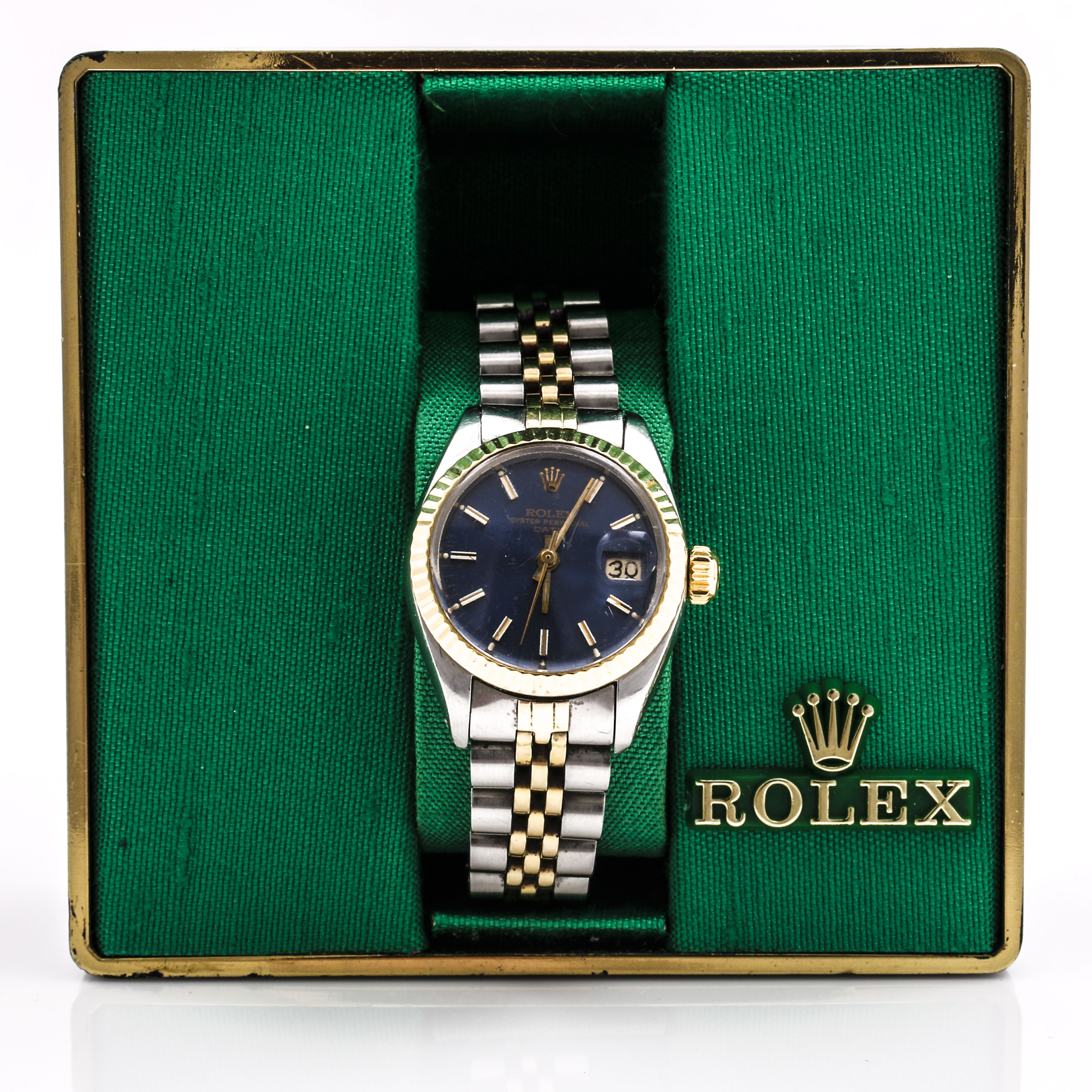 Vintage Rolex Oyster Perpetual Date 14K Yellow Gold and Stainless Steel Watch