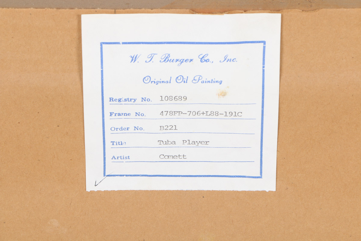 Cornett Oil on Canvas "Tuba Player"