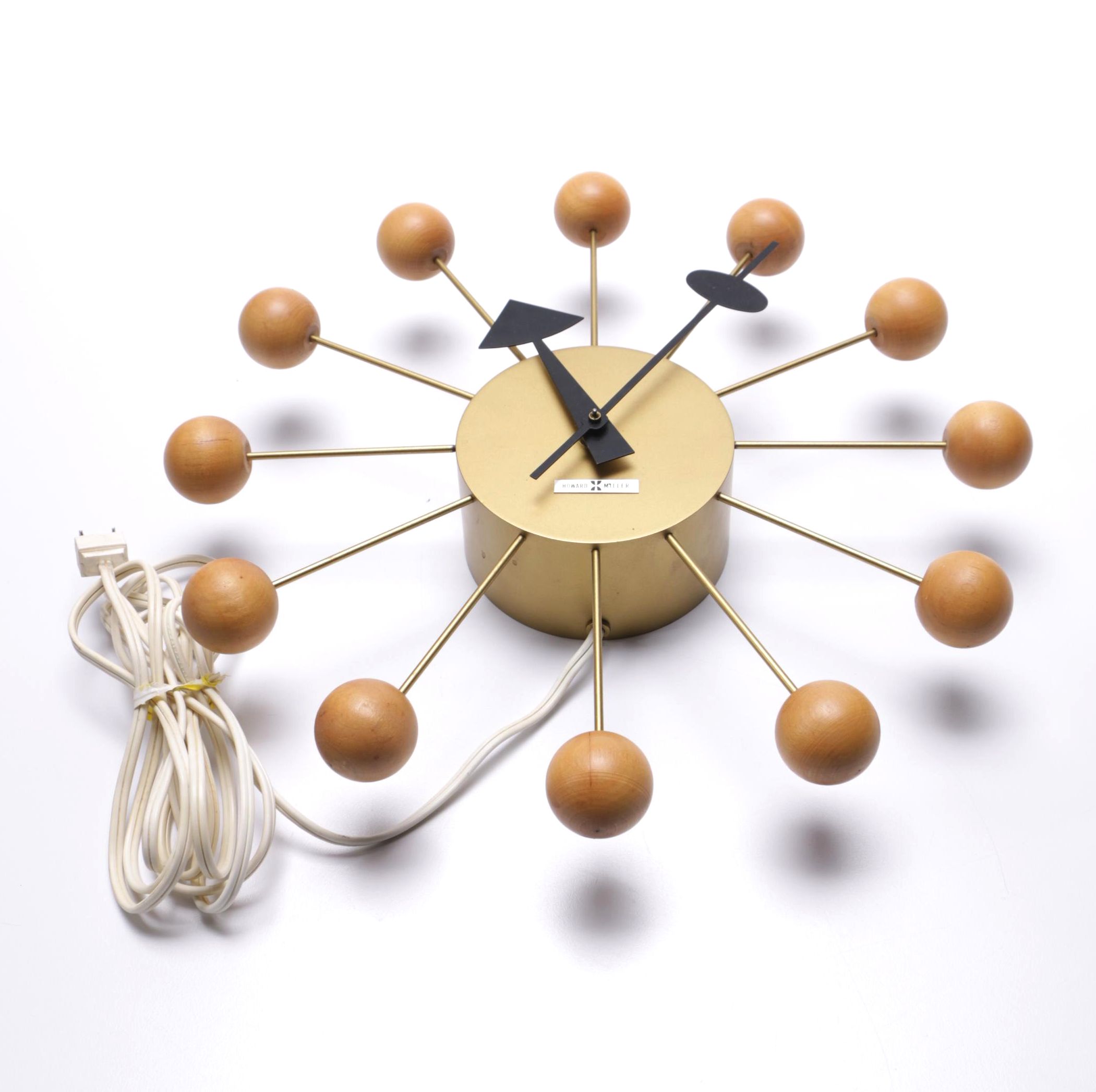 Mid Century Modern "Atom" Wall Clock by Howard Miller