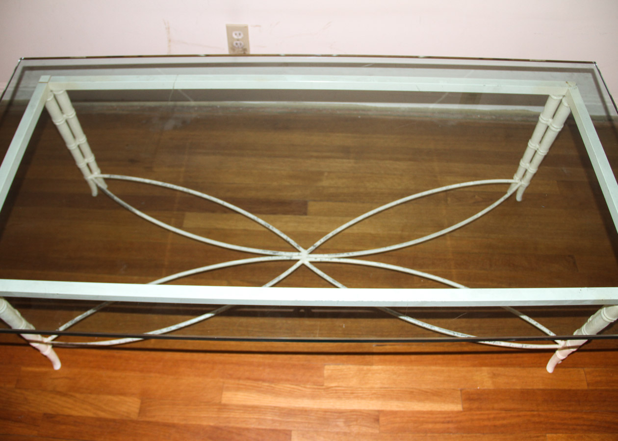Vintage Glass Top Coffee Table